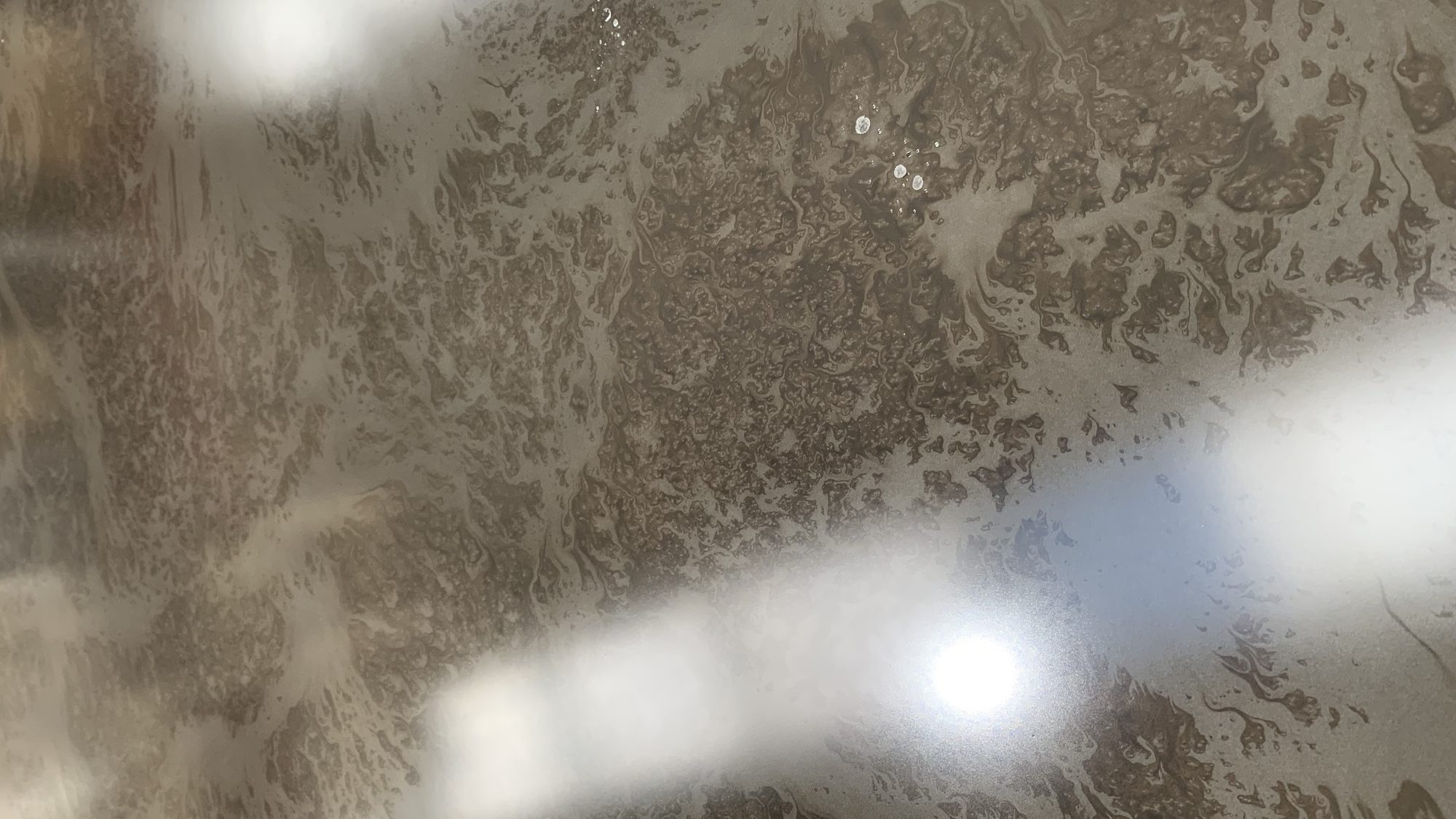 StudioMetalier handcrafted metal panel — Nickel Silver Water Aged Moon Rock finish